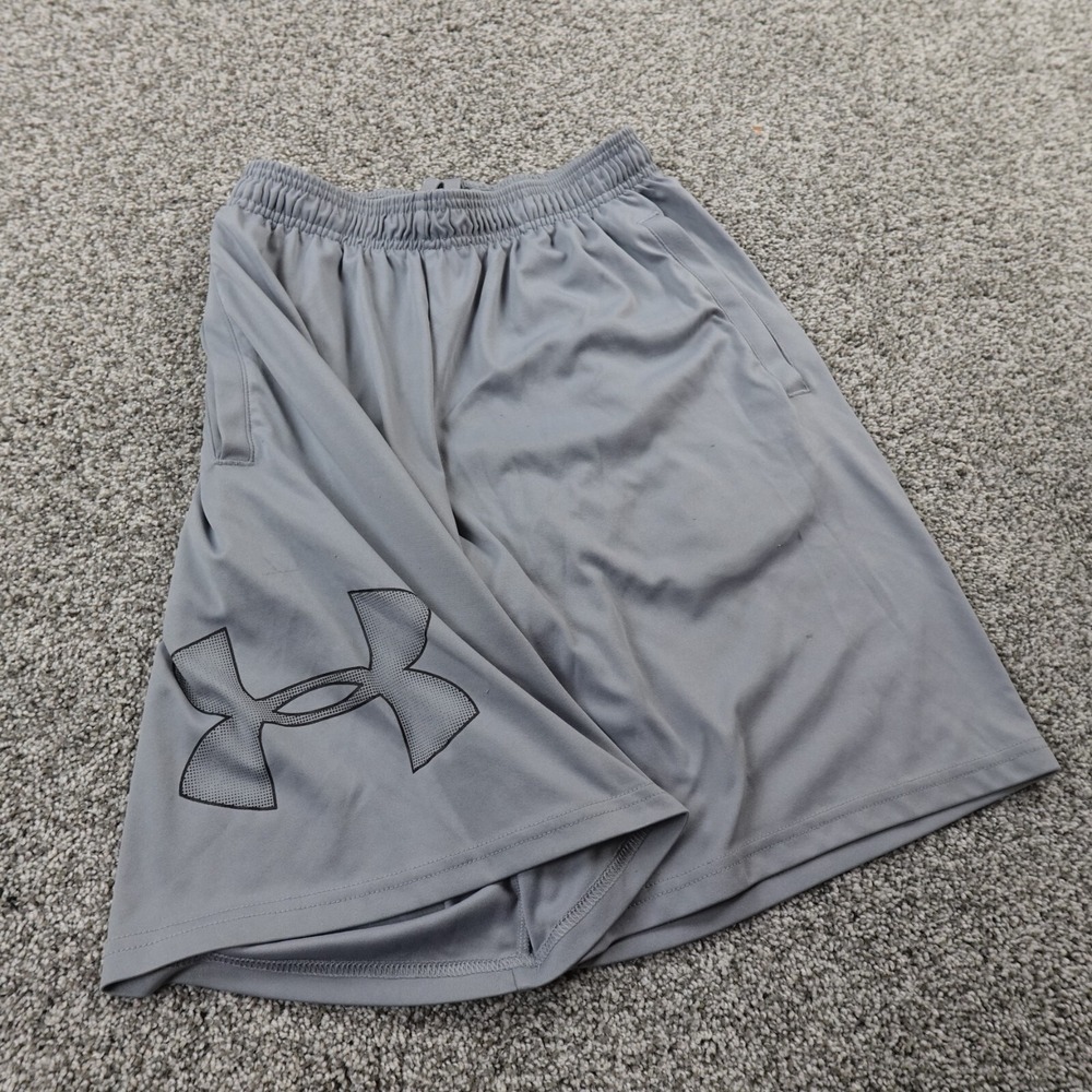 Under Armour Shorts Mens S Gray Loose‎ Baggy UA Tech Drawstring Active Gym Train